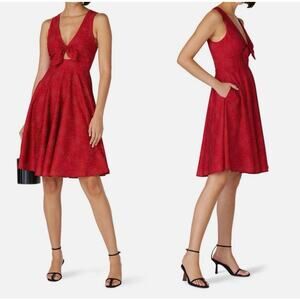 Hutch Reese Dress Red Polka Dot Size XS A-Line Swingy Flowy Cutout Bow Cute
